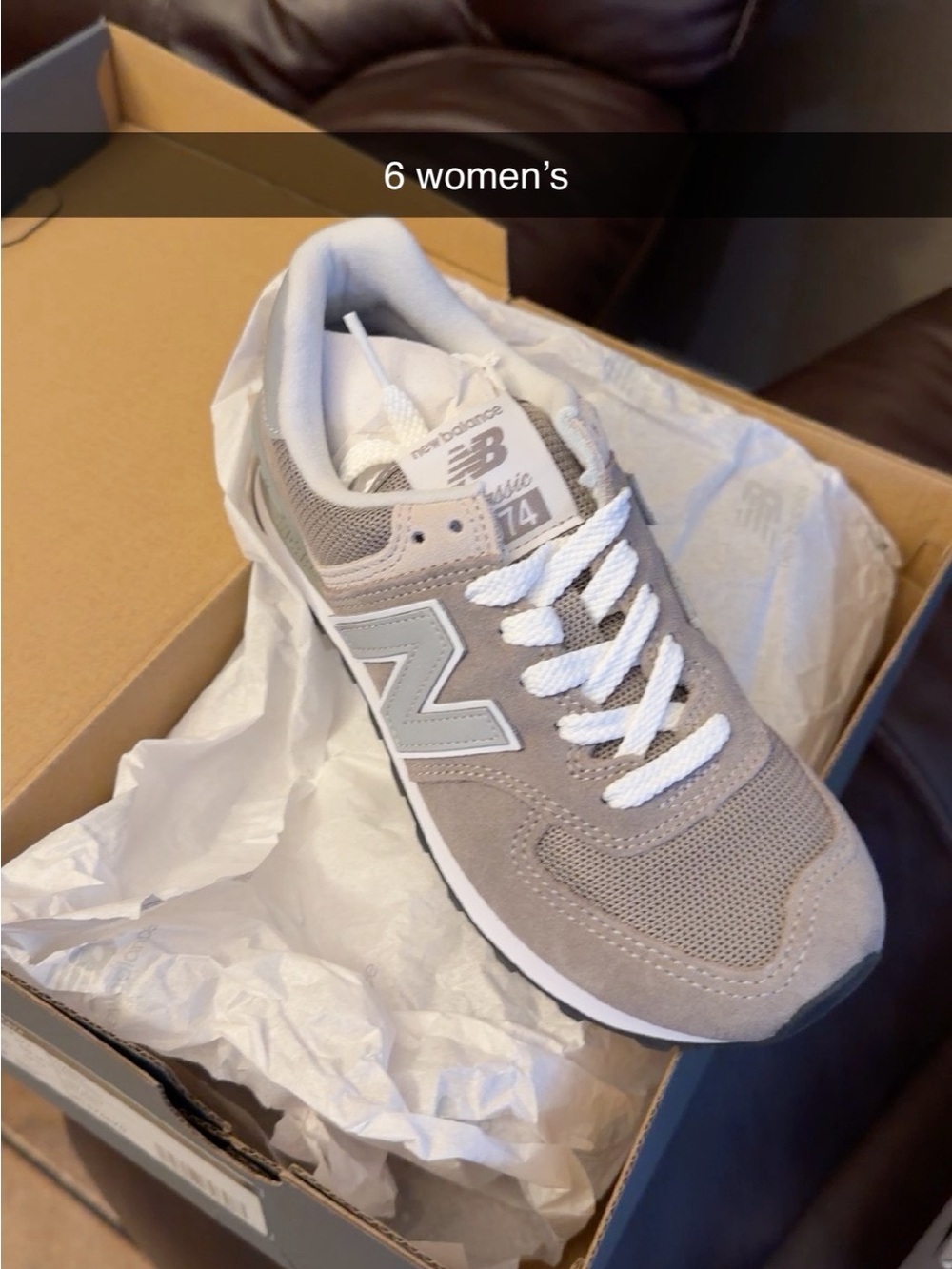 New Balance Women's Sneaker in Taupe and White